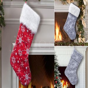 Weihnachtssocken-Geschenktüte, Weihnachtsfest-Szene, Dekoration, Weihnachtsschneeflocken-Socken, hängende Geschenktüte, Süßigkeitentüte DA859
