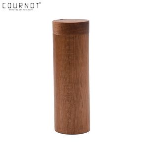 Cournot Natural Fumar Dugout De Madeira Com One Hitter Tubos Stash Garrafa 100mm Handmade Cerâmico Cigarro Cabelo Estojo De Armazenamento Tubulação