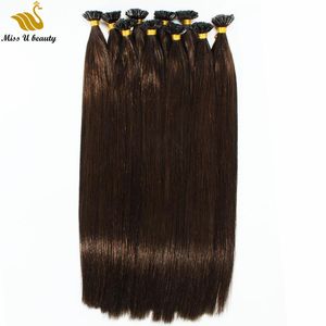 Cuticle Aligned Human Hair Extensions U tip Pre-bonded NailHair High Quality Silky Straight HumanHair Bundles 100 strands a pack 12-28inch