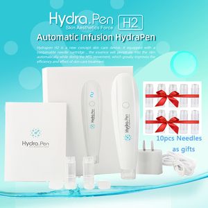 Trådlös Hydra Pen H2 Professionell Mikronedling Pen Hydapen Hydra Roller Pen Automatisk Serumapplikator med 10 patroner