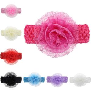 Epecket DHL Free Navio Lace Flor Baby Elastic Elastic Headband Acessórios de cabelo datg086 Headbands de jóias de cabelo