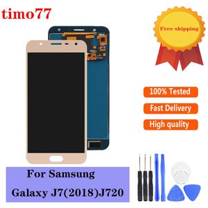 TFT brightness adjust Panels for Samsung Galaxy J7 Duo J720 J720F LCD Display with Touch Screen Digitizer Assembly Replacement test strictly