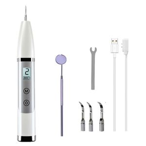 Household Whitening Sonic Scaler Ultrasonic Tooth Stain/Plaque Remover Portable Rechargeable Teeth Cleaner with Replaceable Working Tips