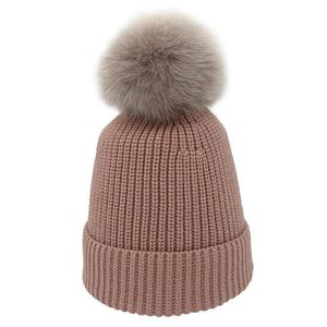 Chegada Nova Bling Gorros Mulheres Caps real Fur Pompom malha Beanie Femme Bonnet Gorro Feminino pompones Colores Skullies