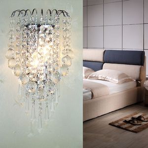 Kryształowy Kryształ Lampa Nowoczesne Lustro Front Sypialnia Salon Wall Light Home Oświetlenie wewnętrzne Dekoracja