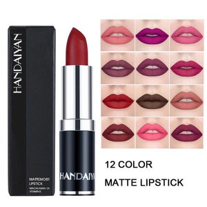 HANDAIYAN 12 Colors Matte Lipstick Waterproof Long Lasting Lipstick Nude Sexy Makeup Lipstick