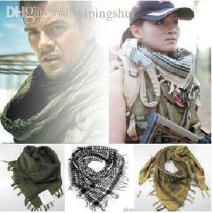 Wholesale-Army Military Tactical Unisex Arab Shemagh KeffIyeh Cotton Shawl Scarves Hunting Paintball Head Scarf Face Mesh Desert Bandanas