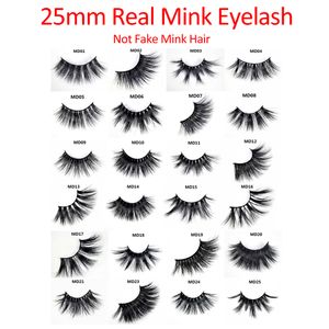 ELR001 25mm 5D real Mink hair Eyelashes 3D Mink Lashes Packing In Tray Long Mink Lashes good quality accept private label free shi