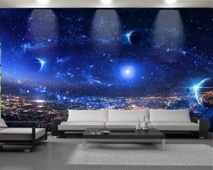 3D Mural Papel de Parede Romântico Paisagem 3D Mural Papel de Parede Beautiful Space Planet moderno decoração de casa