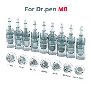Byt ut förbrukningsartiklar 11/16/24/36/42/nano Microneedle Cartridge Tips för Derma Dr Pen M8 Hudvård MTS Anti Scar Acne