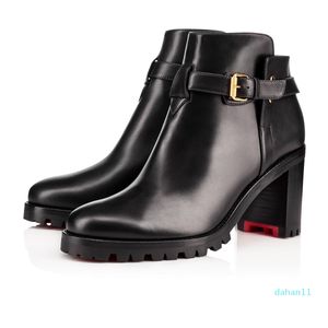Hot Sale-Fashion Women Boots Black Leather Communa Ankel Stövlar För Kvinnor Flat Party Dress Winter Luxury Designer Skor