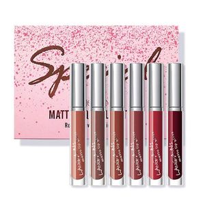 6-teiliges mattflüssiges Lippenstift-Set, Lipgloss-Set, flüssiger Lippenstift, wasserfest, langlebig, für Lippen-Make-up