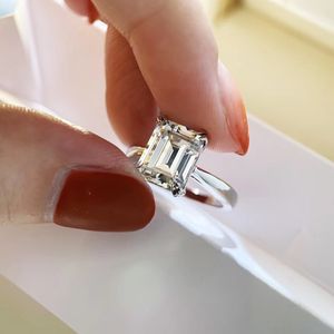 Solitaire Ring 3 Oct Size Square Shape Sparkly Diamond Luxurious Qualit y Love Ring 717552828 For Women Wedding Jewelry Gift Cartiieater 717552828