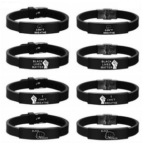 Preto Vidas Matéria pulseira para homens e mulheres Moda Silicone de aço inoxidável preto Pulseiras Free Ship