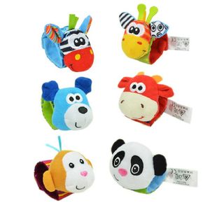 Cartoon Baby Rattles Sozzy Plush Socks Wrist Rattle Set Educational Toy for Newborn Boys Girls Gift