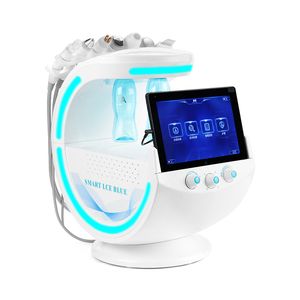 Macchina facciale Hydra portatile 7 in 1 con funzione di analisi della pelle Macchina idrofacciale intelligente Ice Blue RF Oxygen Jet Peel Water Peeling