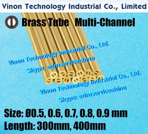 0.5x300, 0.6x300, 0.8x300, 0.8x300, 0.9x300, 1.0x300mm Multichannel Tube de latão (cada tamanho 50pcs pack). Multihole de tubo de latão EDM 300 mm