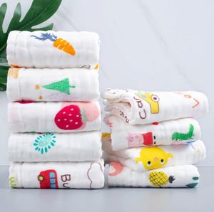 The latest 25X50CM size towel, a variety of styles to choose from, baby gauze children high-density cotton six-layer soft pleated face towels