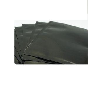 Black Plain Pocket 200pcs Black Aluminum Foil Flat Bag, Heat Open Sealable Suger Packing Pouch, Purple Red Mylar