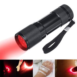 625nm 9LED Red LED Flashlight Pocket Mini Vein Viewer Torch For Reading Astronomy Star Maps Preserving Night Vision