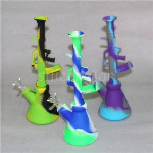 beakers design Hookahs Silicon Water Pipe Mini Silicone Beaker Bong unbreakable Oil Rig with 14mm Glass Bowl