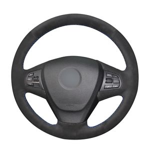 DIY Black Suede Car Steering Wheel Cover for BMW F25 X3 2011-2017 F15 X5 2014 Accessories Parts