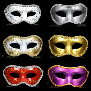 Halloween venetiansk halv ansiktsmask hallowmas maskerad kostymer fest dekoration masker gras vuxna maskerader mask bh3975 tqq