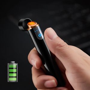 Nowy kreatywny mini kompaktowy elektroniczny przewód grzewczy USB Lżejszy ładowanie metalowego cygar w kształcie zapalniczki Gadżety Mężczyźni