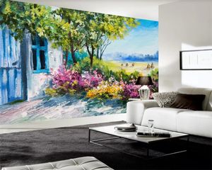 3d Modern Wallpaper Dreamy and Beautiful European Italy Town Landscape Oil Painting Mural Background Wall Decorative 3d Mural Wallpaper