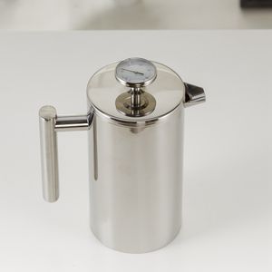 350/800 / 1000ml Kaffekrukor Fransk Press kaffebryggare Dubbelväggig rostfritt stål cafetiere Tea Maker Pot med silfilter GGA3697-2