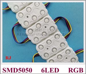 SMD 5050 RGB LEDライトモジュールインジェクション標識DC12V 65mm x 40mm x 8mm SMD5050 6LED 1.44W IP65防水CE ROHS High Bright