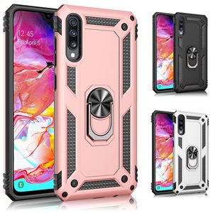 Auto houder pantser kas voor Samsung Galaxy A20E A S Shockproof Finger Ring Buckle Stand Soft TPU PC Telefoon hoesje cover