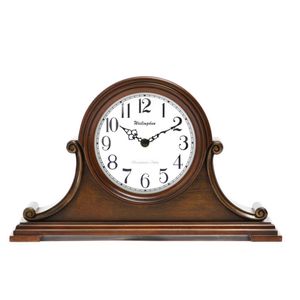 Relógio de mesa frete grátis Vintage de madeira por hora Chime Quartz Mute Antique 14 Living-Quarto Individual geométrica de madeira + MDF Europa Retro