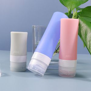 Cilíndrico de silicone 38ml 60ml 80ML reutilizável portáteis vazios Bebida Alcoólica Loção Small Size Viagem Hand Sanitizer Bottle