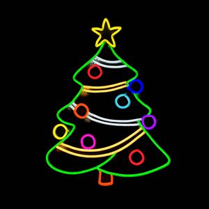 Украшение партии Рождество подарок Рождественская елка знак праздник освещения дома бар общественные места ручной работы неоновый свет 12 v супер яркий