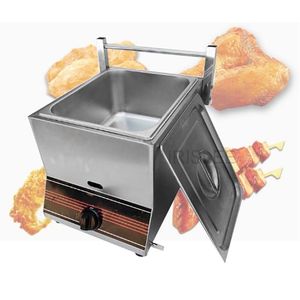 Gasvärme Deep Fryer Multifunktionellt hushåll Commercial Rostfri Steel Grill Frey Pan Pommes Fries Machine Hot Pot