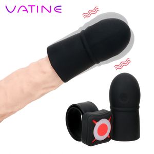 VATINE 7 velocità giocattoli del sesso per gli uomini ritardare l'eiaculazione estensore del cazzo allargamento duraturo allenatore vibratore del pene massaggio alla testa del pene T200819