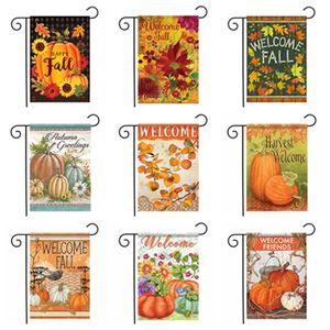 Autunno zucca bandiera foglia d'acero Ringraziamento Giardino Bandiera cortile benvenuto FALL flag yard Banner Bandiere 45 * 30 CM T2I51366