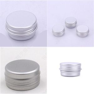 Silver Containers Cosmetic Jars Aluminum Round Organizers Tins Screw Thread Metal Cover Empty Storage Case Compact Portable 9 5rn E2