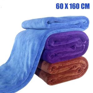 60 * 160cm Microfiber Rengöring Bil Soft Handduk Tvättduk Handduk Dubsabsorberande tvättbil Automatisk handduk Utomhus Beach Bath Blanket