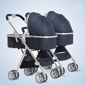 Carrinhos de bebê # gêmeos carrinhos de bebê 3 em 1 destacável alta paisagem leve dobrável absorvedor duplo dois carrinho de dormir