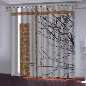 Beautiful Printing Curtain 3D Curtains Abstract branches Photo Printing Children Room Window Drapes