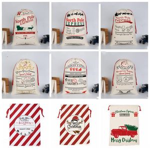 Christmas Sack Bags Christmas Canvas Drawstring Bag Xmas Clause Gifts Reindeers Santa Sack Ornament Xmas Party Decora Storage Bags LSK1077