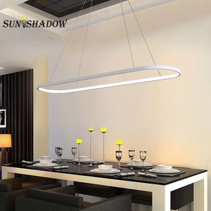 Moderne Pendelleuchte, LED-Pendelleuchte, weiß, schwarz, für Esszimmer, Wohnzimmer, Küche, Beleuchtungskörper, L120 cm, 90 cm, 69 cm