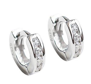 NEW Fashion Simple Earrings Man Silver/Gold Small Round Square Crystal Hoop Huggie Earrings For Women Gift Free Ship