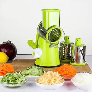 Round Mandoline Slicer Vegetable Cutter Manual Potato Julienne Carrot Slicer Cheese Grater Stainless Steel Blades Kitchen Tool Free Shipping