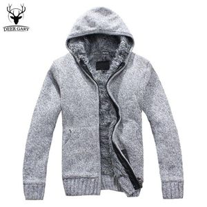 5Colors 2020 New Autumn Winter Futro Podszewka Zagęścić Bluzy Mężczyźni Casual Zipper Ciepły Hoody Blutted Sweatshirt Mens Winter Jumper