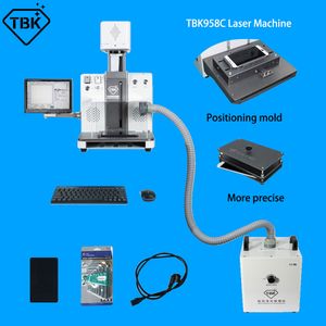 TBK 958C Лазерный разделительный станок Полный набор с вытяжкой для дыма и формы для iPhone 11 11PRO MAX XS XR Back Flass Remover 2020