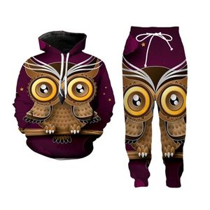 New Men / Womens surpreendente Coruja engraçada 3D Imprimir Moda Casual Hoodies / Sweatpants Hip Hop Fatos NJ11