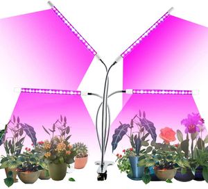 LED-Wachstumslicht, 80 W, verstellbares Licht, vierköpfiges Timing, 80 LEDs, 10 dimmbare Stufen, verstellbare Schwanenhals-Pflanzenwachstumslichter für Topfpflanzen